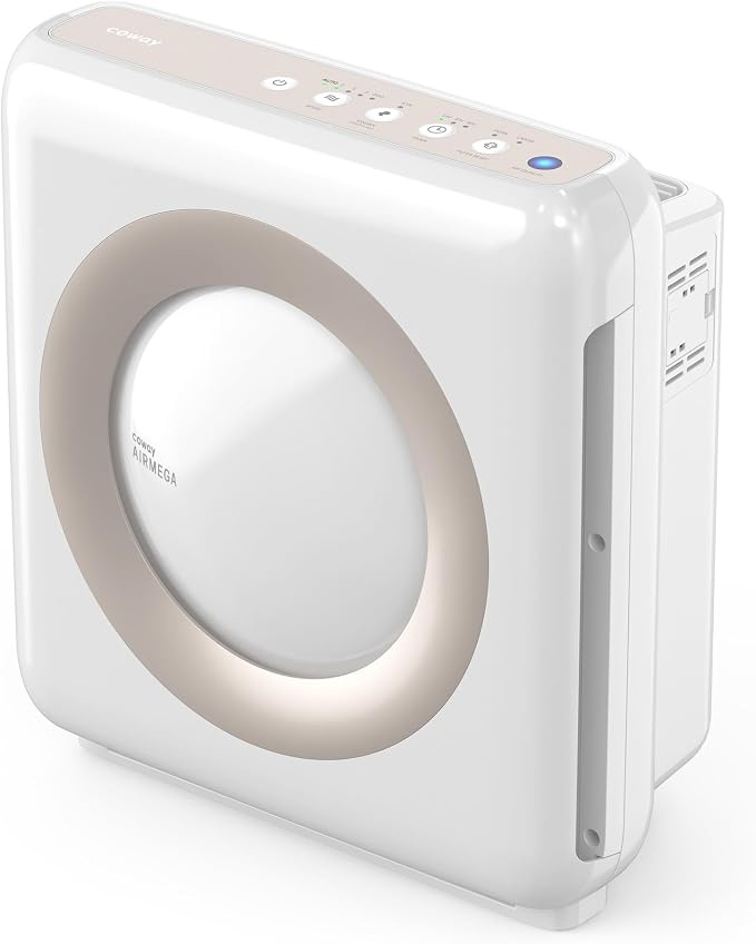 COWAY Air Purifier for Home Up to 1,748ft², HEPA Filter for Smoke, Allergies, Pet Dander, Odor, Air Quality Monitor, Auto&Eco Mode, Timer, Filter Indicator, 3yr Warranty, Mighty AP-1512HH(W), White
