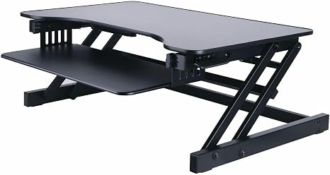 Lorell adjustable desk and monitor riser in black