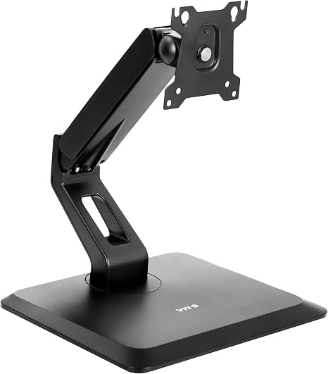 VIVO Premium Single 17 to 32 inch VESA Monitor and Touch Screen Desk Stand with Rotating Base, Freestanding Pneumatic Height Adjustable Arm, Black, STAND-V001R