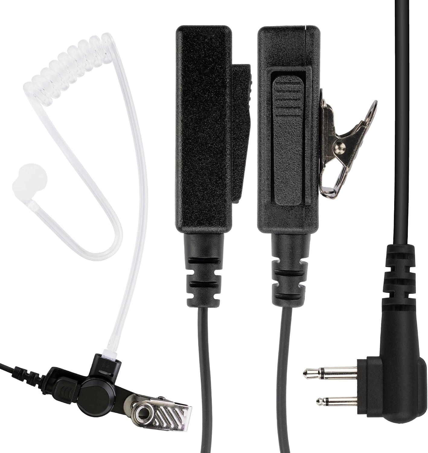 10 Pack BCT22-M1 2-Wire Surveillance Acoustic Tube Earpiece with PTT Mic