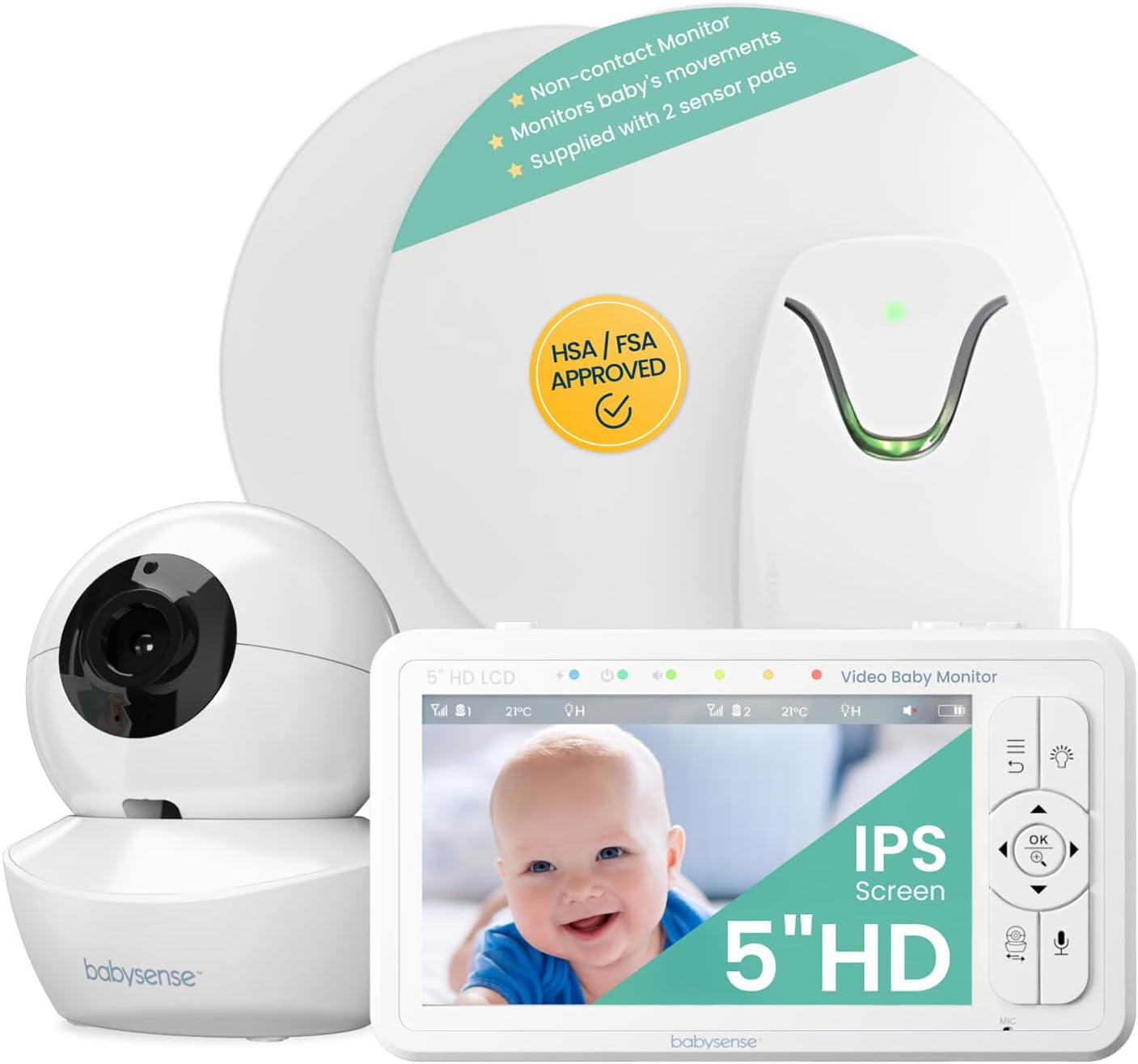 Babysense True Sleep HD Baby Monitor with Camera and Audio + Baby Sleep Movem...