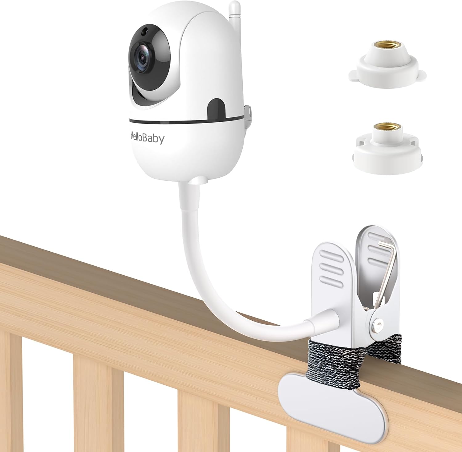 Baby Monitor Mount Compatible with HelloBaby and ANMEATE SM935E, Adjustable Clip Clamp Mount