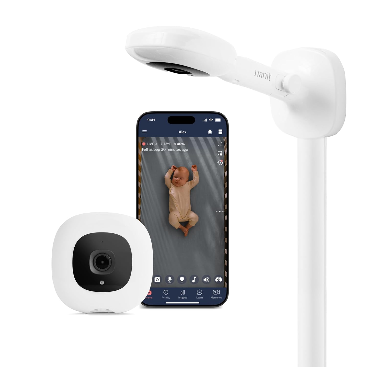 Nanit Smart Baby Video Monitor - Camera &amp; Wall Mount - 1080p Wi-Fi Camera