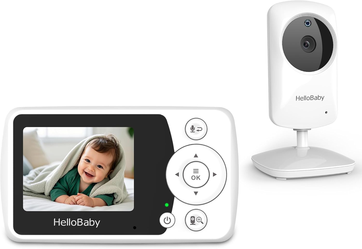 HelloBaby 2.4 inch Video Baby Monitor with Camera and Audio