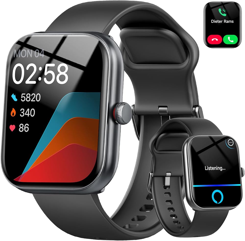 Smart Watch for Women Men, Alexa Built-in, 1.91" HD Fitness Tracker with Heart Rate, SpO2, and Sleep Monitor